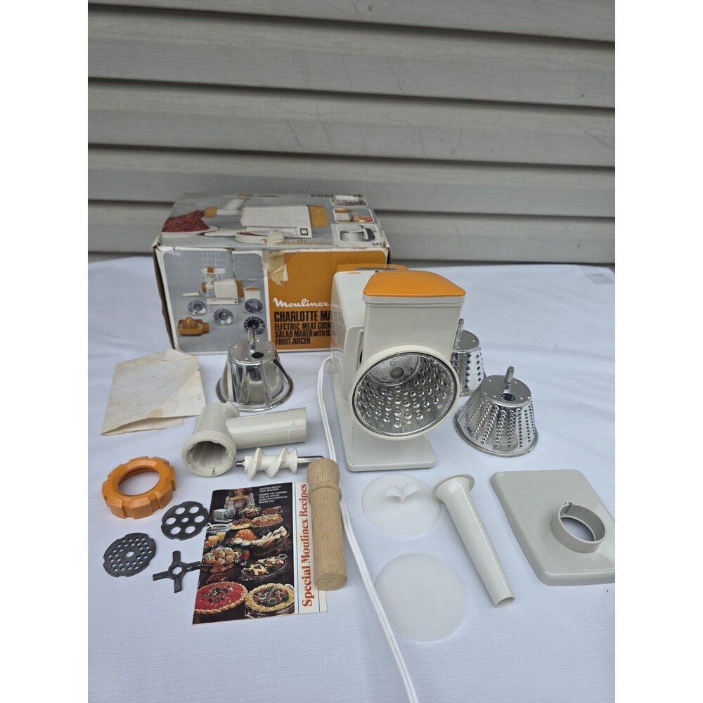 Moulinex Charlotte 308 Juicer Meat Grinder Salad Maker W/ Box & Manual